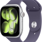 Apple Watch Series 11 GPS 46mm Silver Aluminium Case With Purple Fog Sport Band - Size M/L