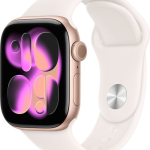 Apple Watch Series 11 GPS 42mm Rose Gold Aluminium Case With Light Blush Sport Band - Size S/M