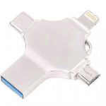 4-in-1 USB Flash Drive Compatible with iPhone, Micro USB and Type C UZC Devices