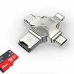 Multifunctional card reader with USB3.0, Type-C, Lightning and Micro USB connections from Yesido GS13