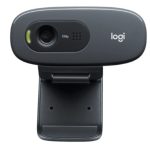 Logitech C270 HD Webcam, HD 720p/30fps, Widescreen HD Video Calling, HD Light Correction, Noise-Reducing Mic, For Skype, FaceTime, Hangouts, WebEx, PC/Mac/Laptop/Tablet/Chromebook - Black