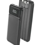 Backup battery with built-in cables in black – Aspor A315 10000mAh