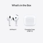 Apple AirPods 4 Wireless Earbuds, Bluetooth Headphones, Personalized Spatial Audio, Sweat and Water Resistant, USB-C Charging Case, H2 Chip, Up to 30 Hours of Battery Life, Effortless Setup f