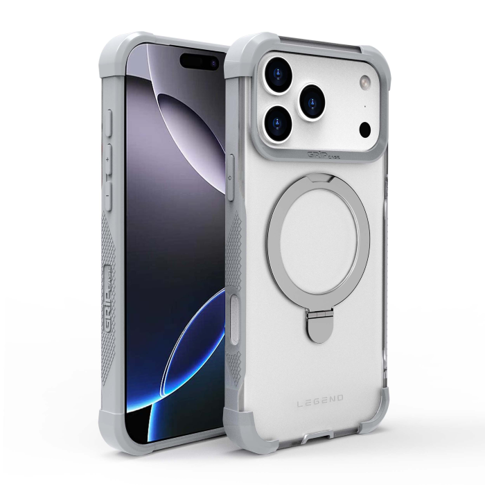 1790758814_7290120609433.png Grip Case Legend Magsafe iP 18 PM Clear/Gray - الصورة 1