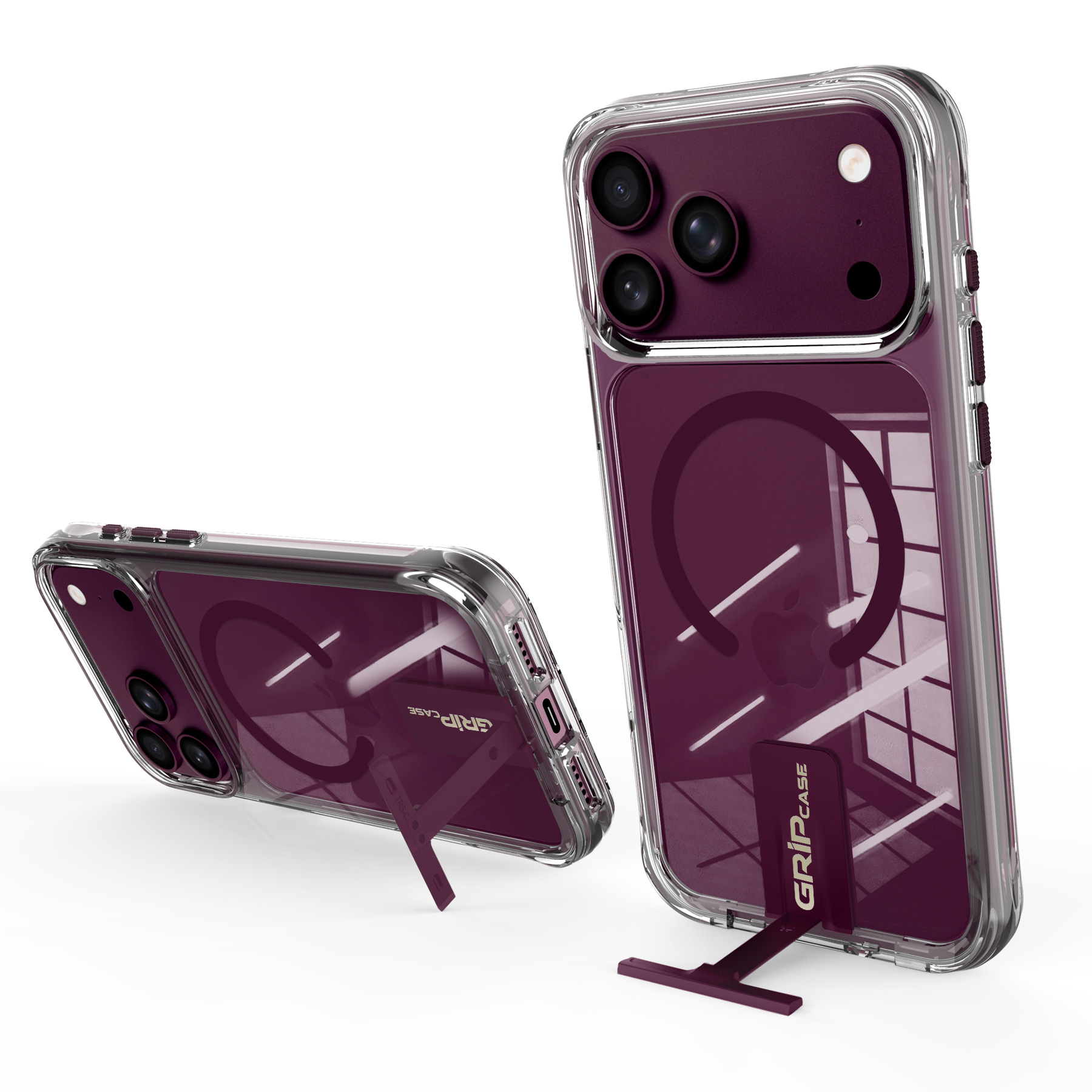 1790758815_7290120610620.jpg Grip Case Matrix iP 18 PM/17 PM Clear/Cherry - الصورة 1