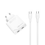מטען בית ENERGY GaN PD45WC2 + כבל C to C 1.2M White